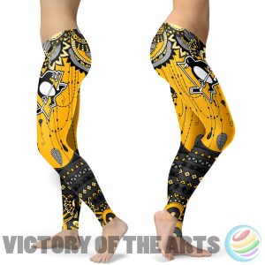 Boho Pittsburgh Penguins Leggings With Art Graphic Fashion Gift