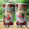 CatchyKey Christmas Truck Tumbler, Red Truck Tumbler For Xmas, Gift For Truck Driver, Christmas Tree Cup On Holiday