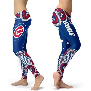 Colorful Wave Chicago Cubs Leggings Fashion Gift For Women