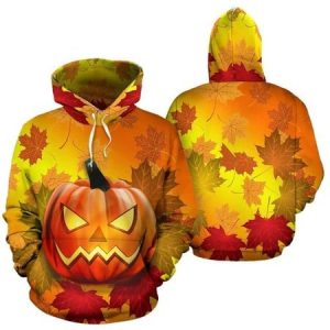 Halloween Pumpkin All Over Print, 3D Hoodie Costume As Gift For Halloween Holiday