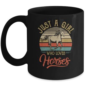 Just A Girl Who Loves Horses Cool Vintage Horse Girl For Equestrian Gift