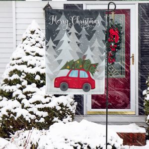 Merry Christmas Garden Flag Xmas Yard Flag Outdoor Garden Art Christmas Decoration Gift