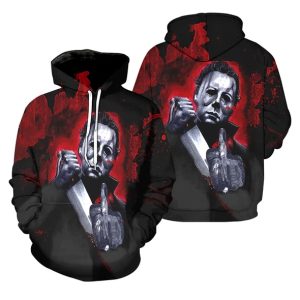 Michael Myers All Over Print 3D Hoodie Halloween For Horror Movie Fans As Halloween Gift
