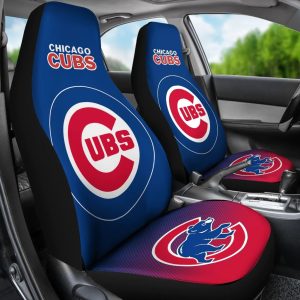 New Fashion Fantastic Chicago Cubs Car Seat Covers – Set 2 For Driver And Front Seats