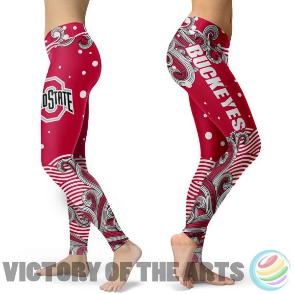 The Ohio Buckeyes Leggings with Wave Art Graphic As Fashion Gift