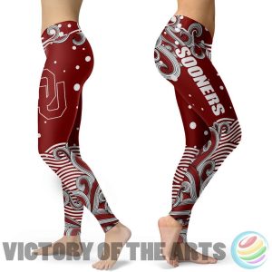 The Oklahoma Sooners Leggings with Wave Art Graphic As Fashion Gift