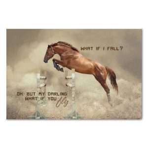 Horse Art Canvas With Saying What If I Fall Horse Decor Print