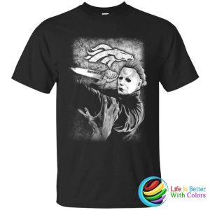 Michael Jason Myers T-shirt, Friday The 13th Horror Movie Denver Broncos Gift