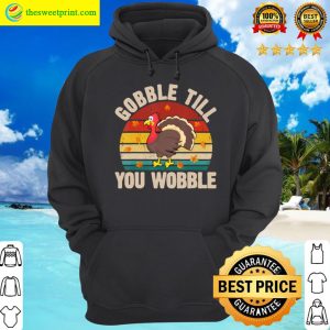 Vintage Retro Gobble Till You Wobble Thanksgiving Turkey T-Shirt