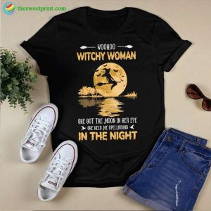 Woohoo Witchy Woman She Got The Moon In Her Eye T-Shirt, Happy Halloween Shirts